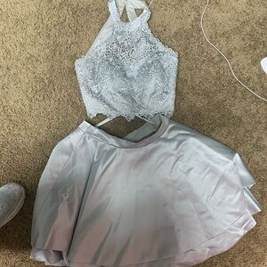 Homecoming halter dress with pockets